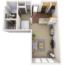 Studio 0x1 570 SF 4019 floor plan